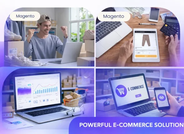 Magento e-commerce platform for online store development, payment integration, sales analytics and digital commerce solutions
